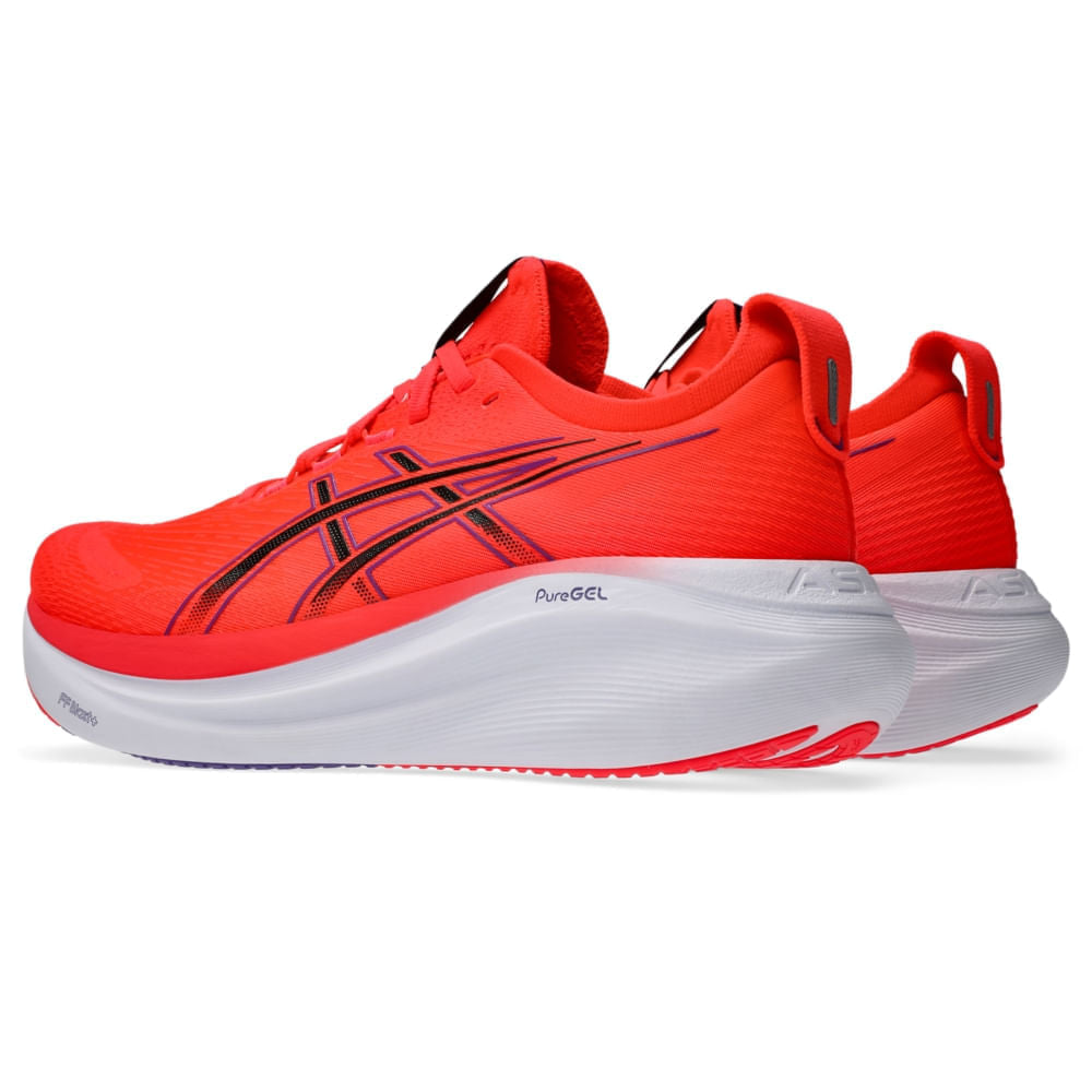 Tênis ASICS GEL-Nimbus 27 - Masculino - Vermelho/Preto vista frontal - 1011B958-600
