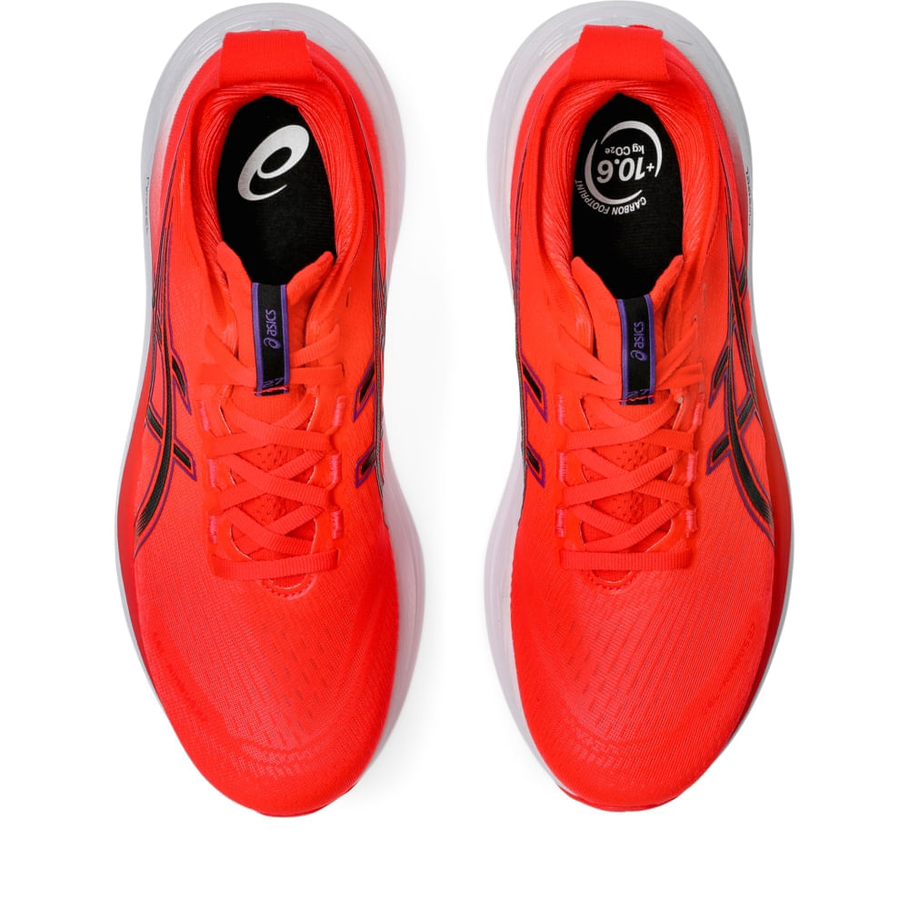 Tênis ASICS GEL-Nimbus 27 - Masculino - Vermelho/Preto vista superior - 1011B958-600