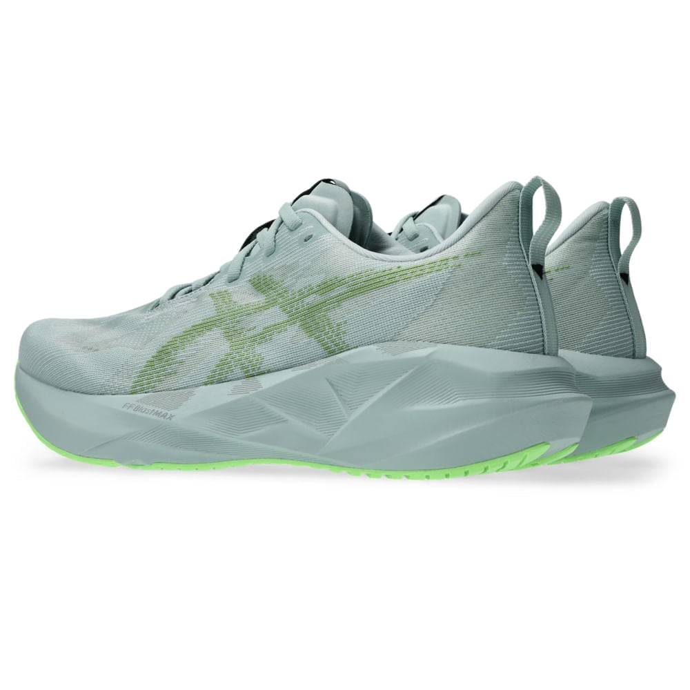 Tênis ASICS Novablast 5 - Masculino - Azul/Laranja vista frontal - 1011B974-406