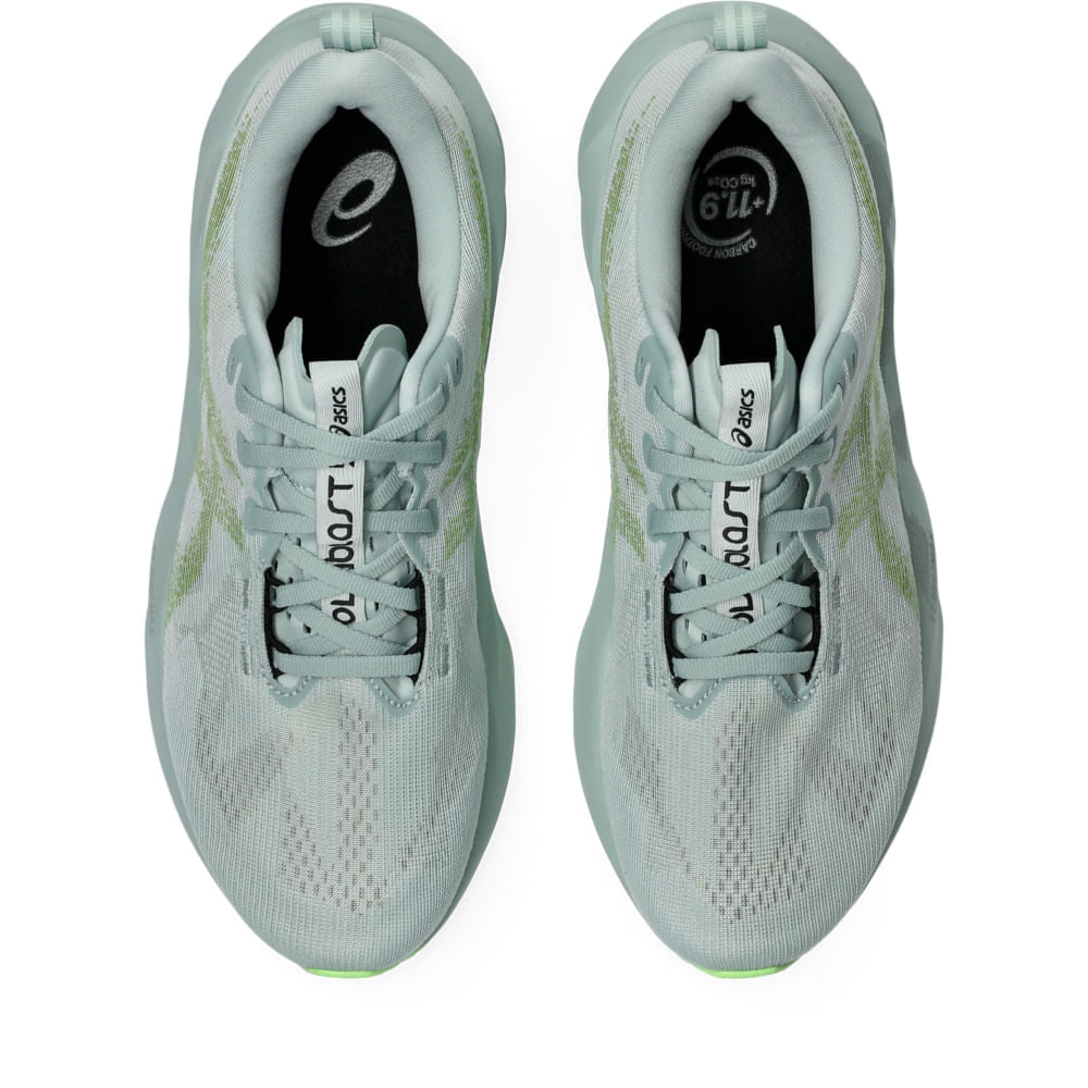 Tênis ASICS Novablast 5 - Masculino - Azul/Laranja vista superior - 1011B974-406