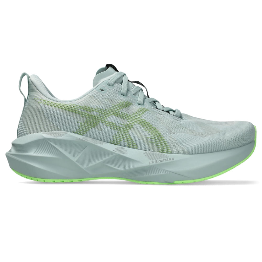 Tênis ASICS Novablast 5 - Masculino - Azul/Laranja vista lateral esquerda - 1011B974-406