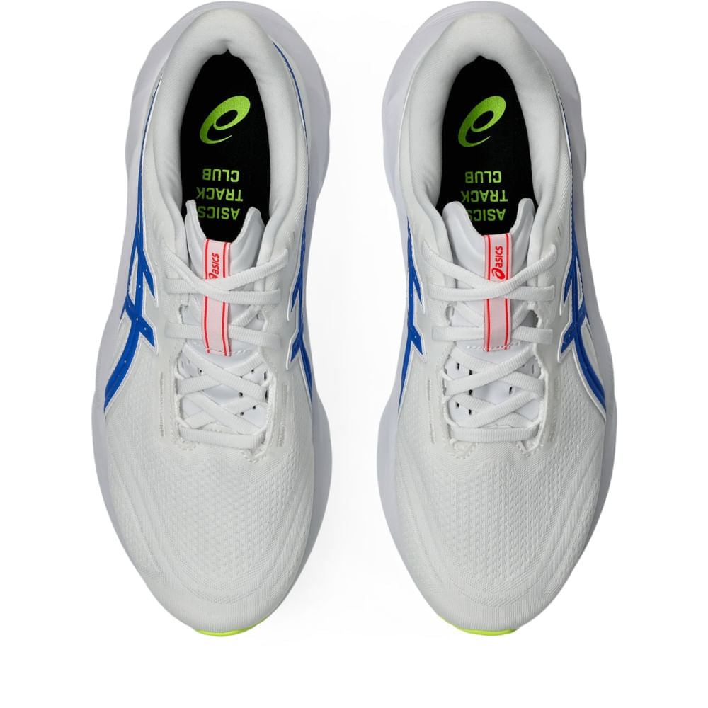 Tênis ASICS Novablast 5 Atc - Masculino - Branco/Azul vista superior - 1011C137-100