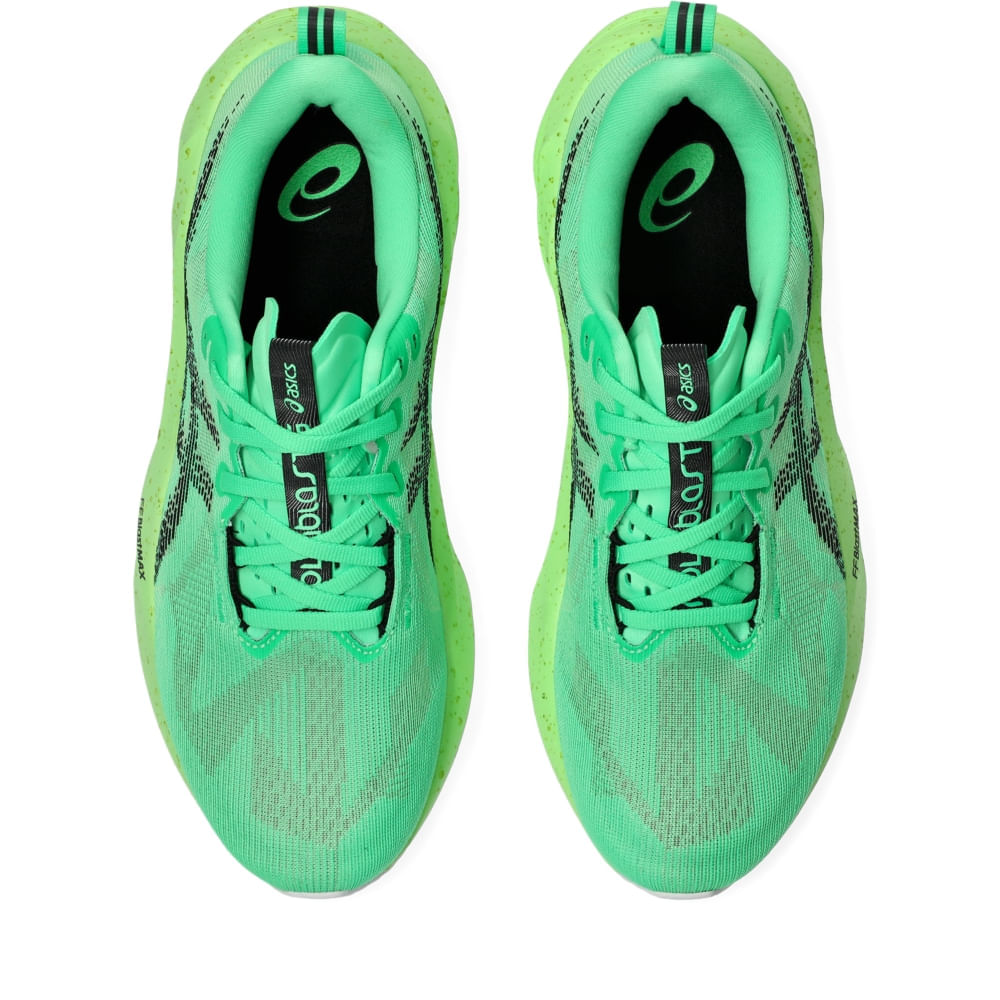 Tênis ASICS Novablast 5 - Masculino - Verde/Preto vista superior - 1011C224-300