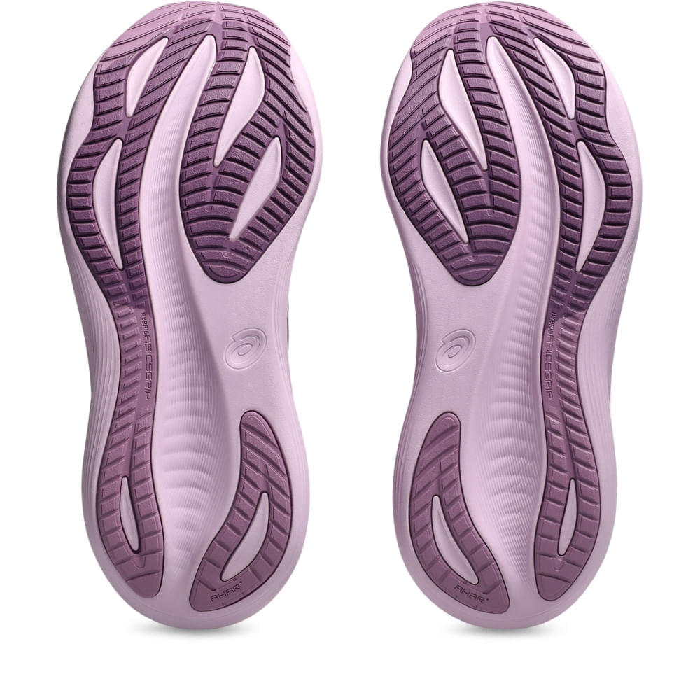 Tênis ASICS GEL-Nimbus 27 - Feminino - Roxo/Roxo vista inferior do solado - 1012B753-700