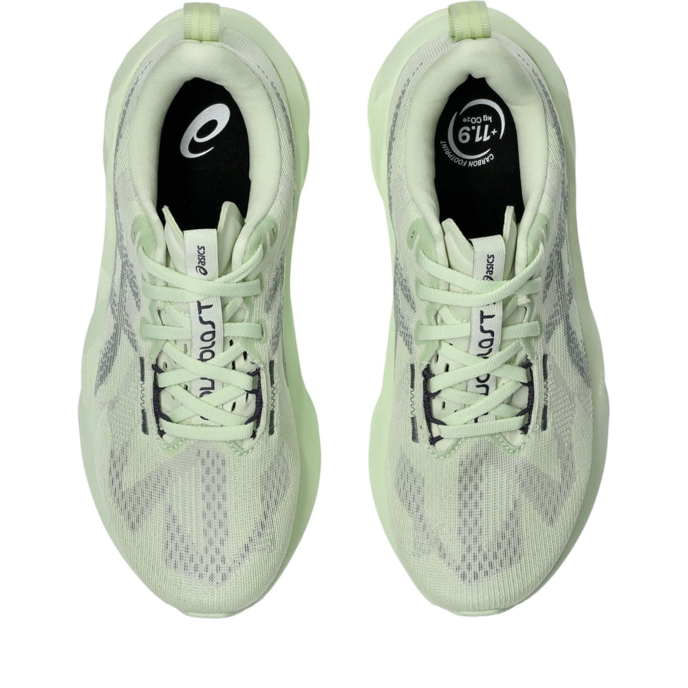 Tênis ASICS Novablast 5 - Feminino - Verde/Verde vista superior - 1012B765-301