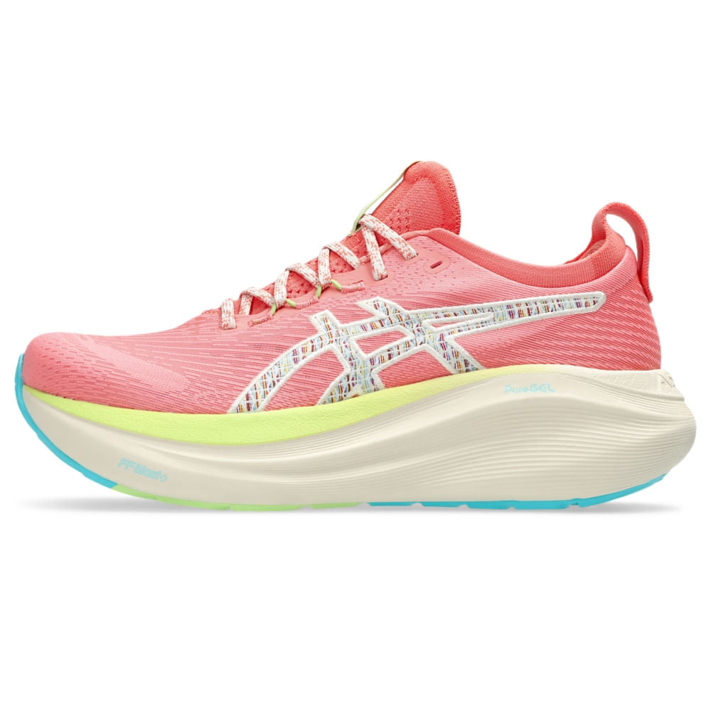 Tênis ASICS GEL-Nimbus 27 TR - Feminino - Rosa vista lateral esquerda - 1012B808-700