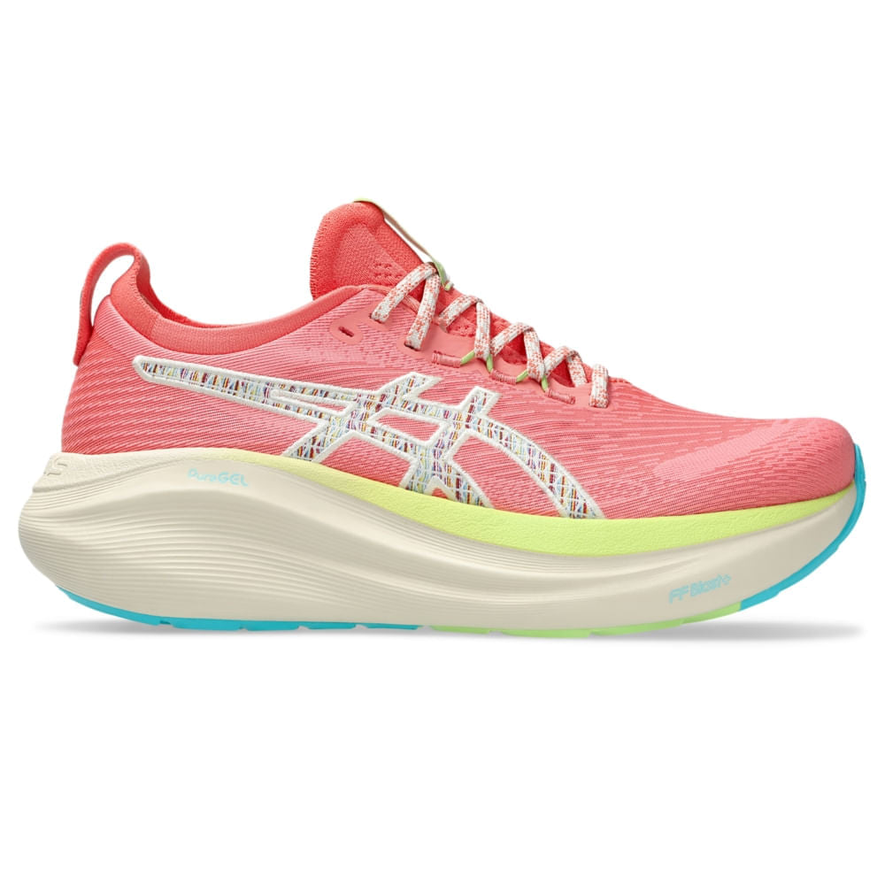 Tênis ASICS GEL-Nimbus 27 TR - Feminino - Rosa vista lateral direita - 1012B808-700