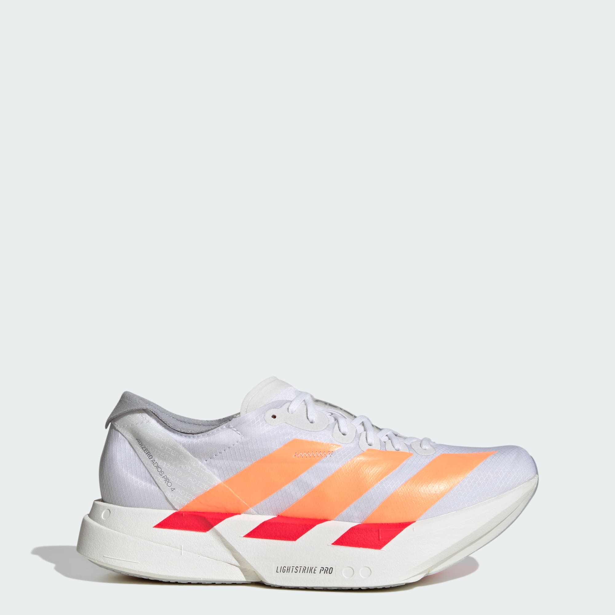 Tênis Feminino adidas Adizero Adios Pro 4 Cloud White / Beam Orange - JR7087 - Vista Lateral