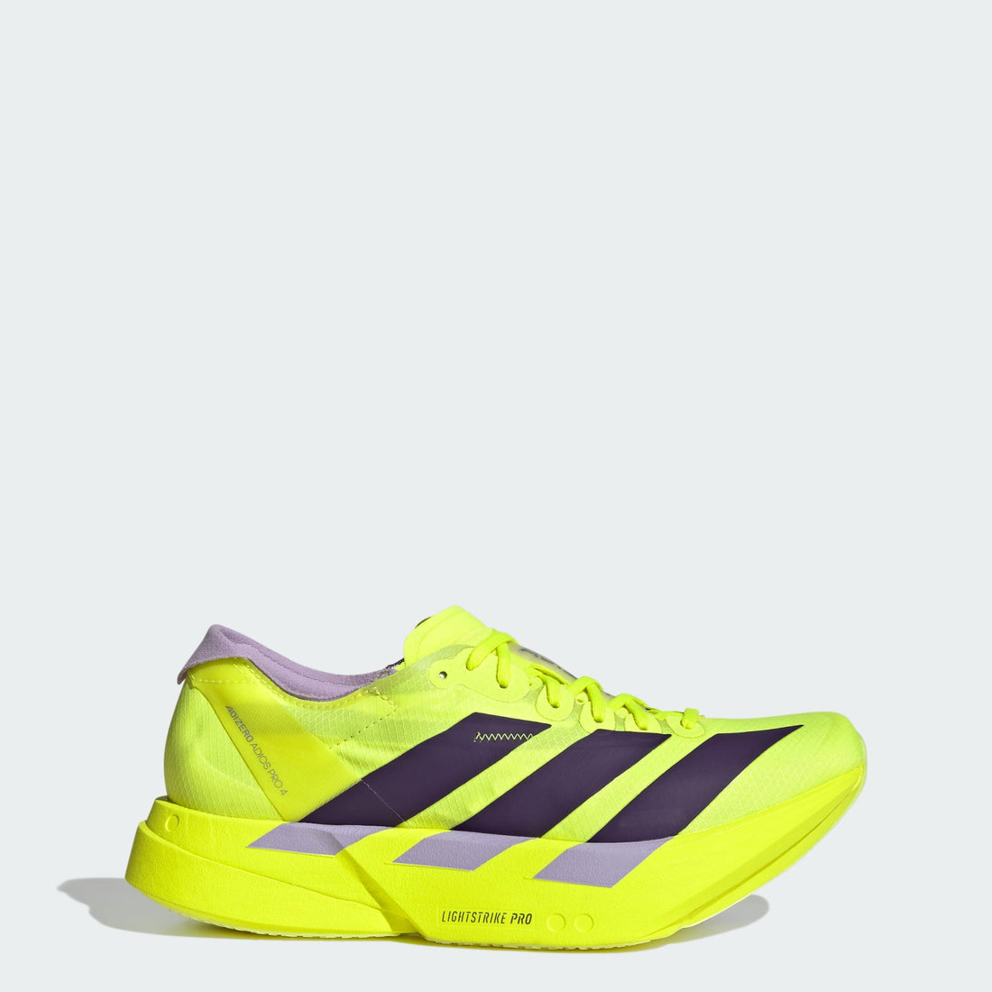 Tênis Feminino adidas Adizero Adios Pro 4 Solar Yellow / Aurora Plum - JQ1690 - Vista Lateral