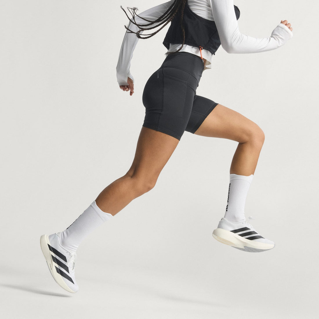 Tênis Feminino adidas Adizero Evo SL Cloud White / Core Black - JH6208 - Vista Lateral