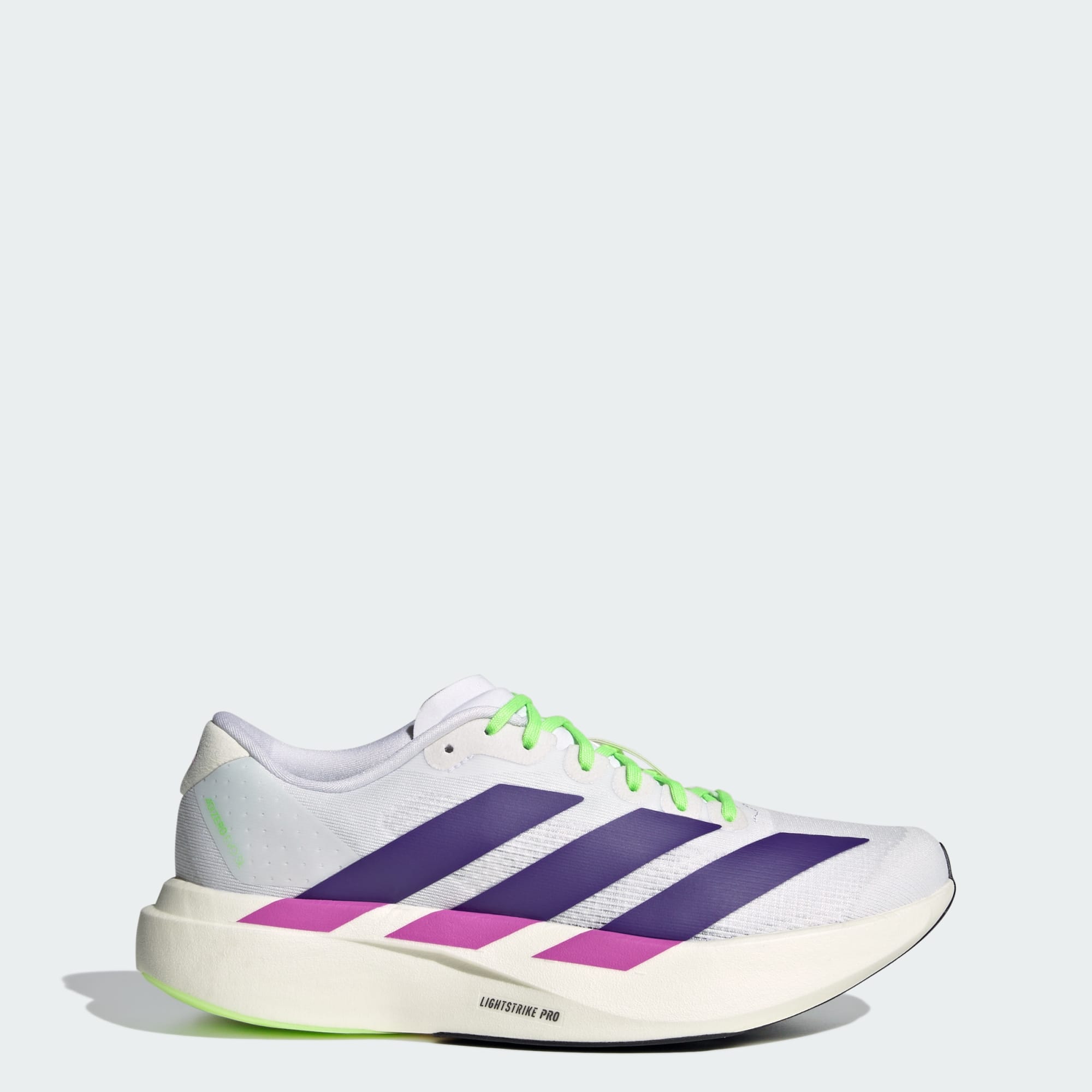 Tênis Feminino adidas Adizero Evo SL Cloud White / Collegiate Purple - JS4456 - Vista Lateral
