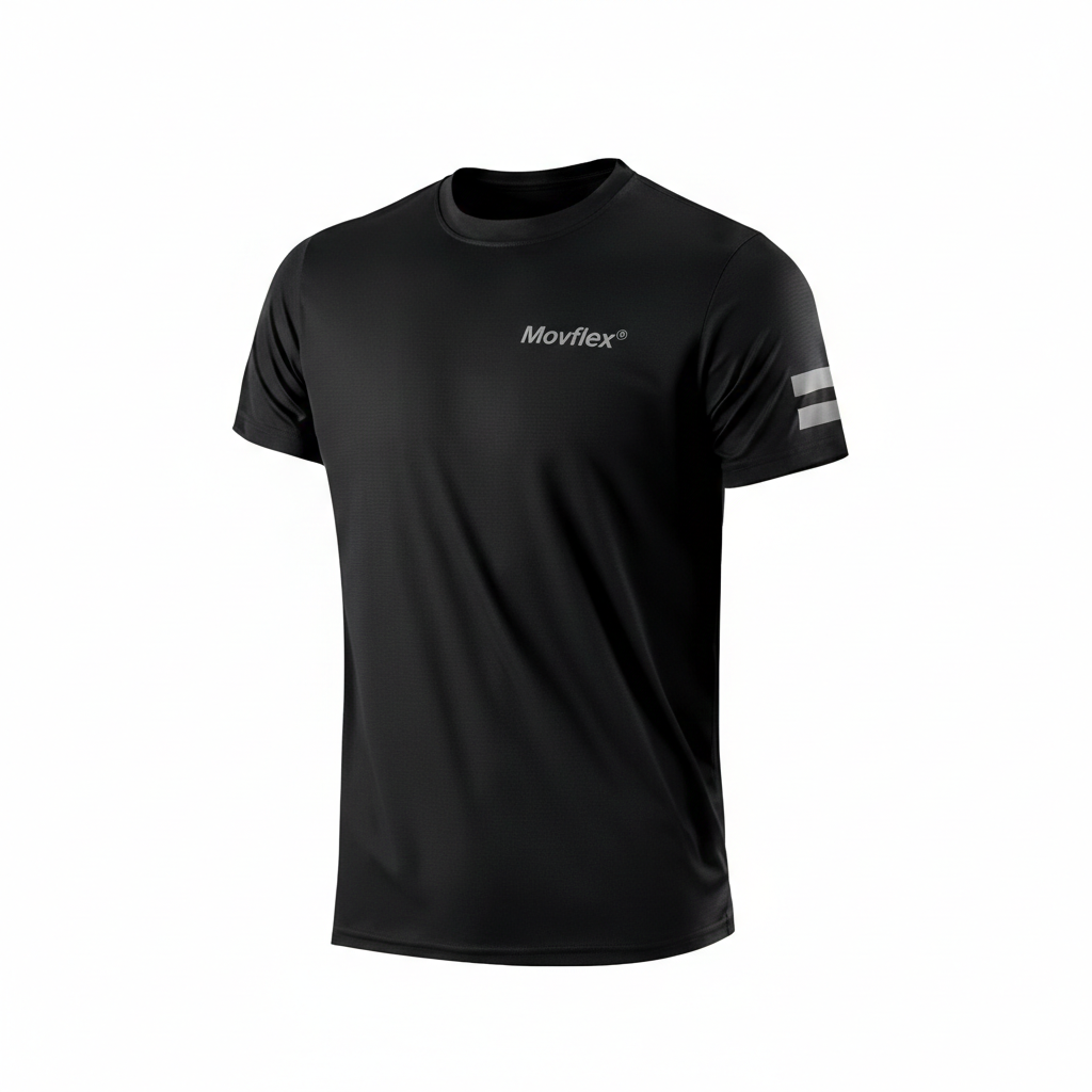 Camisa Running MovFlex – Dry-Tech Ultra Light All Black