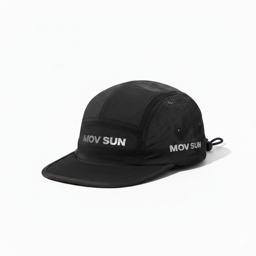 Boné Esportivo Mov Sun Preto Carbono - Ajustável e Ultra Leve