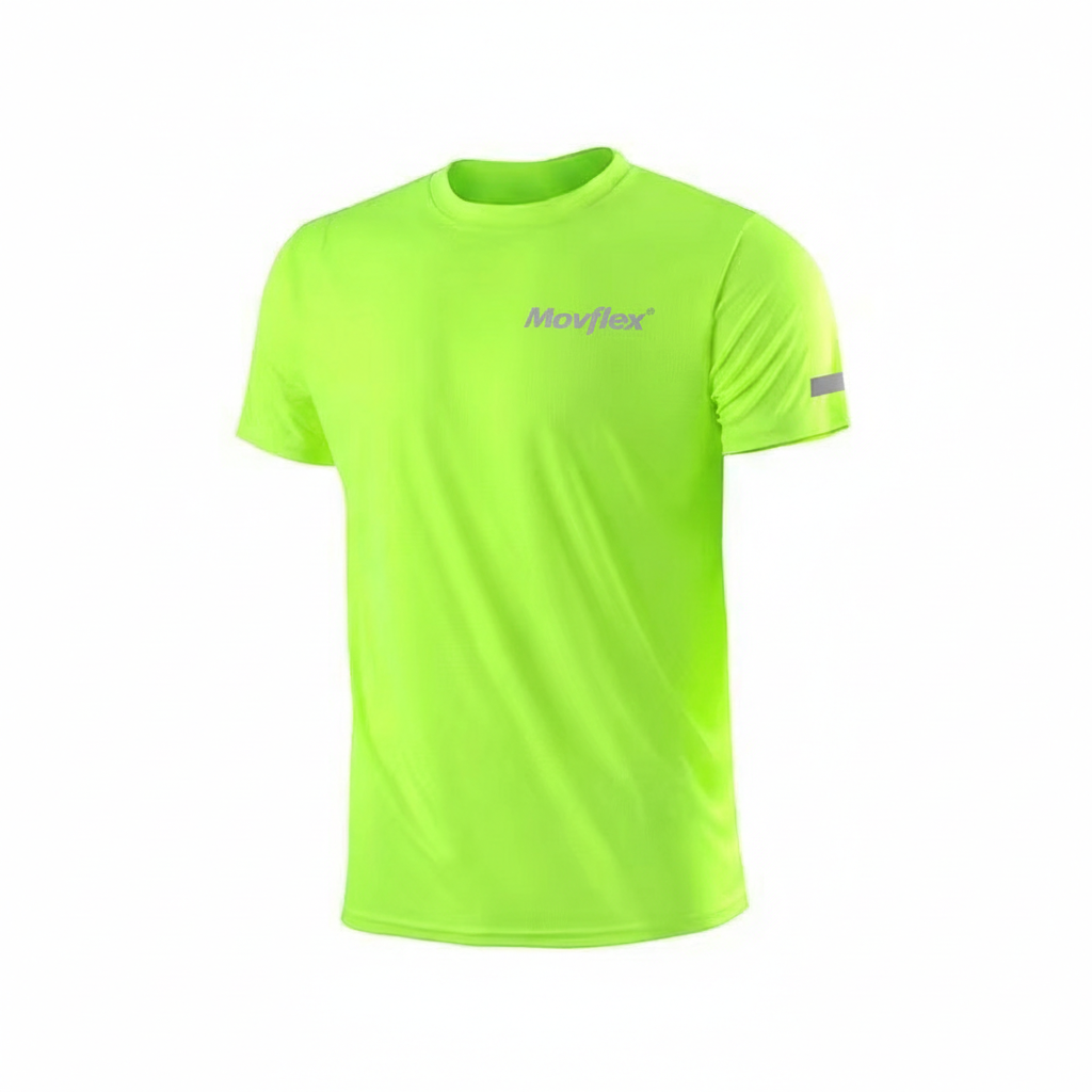 Camisa Running MovFlex – Dry-Tech Ultra Light Verde Neon