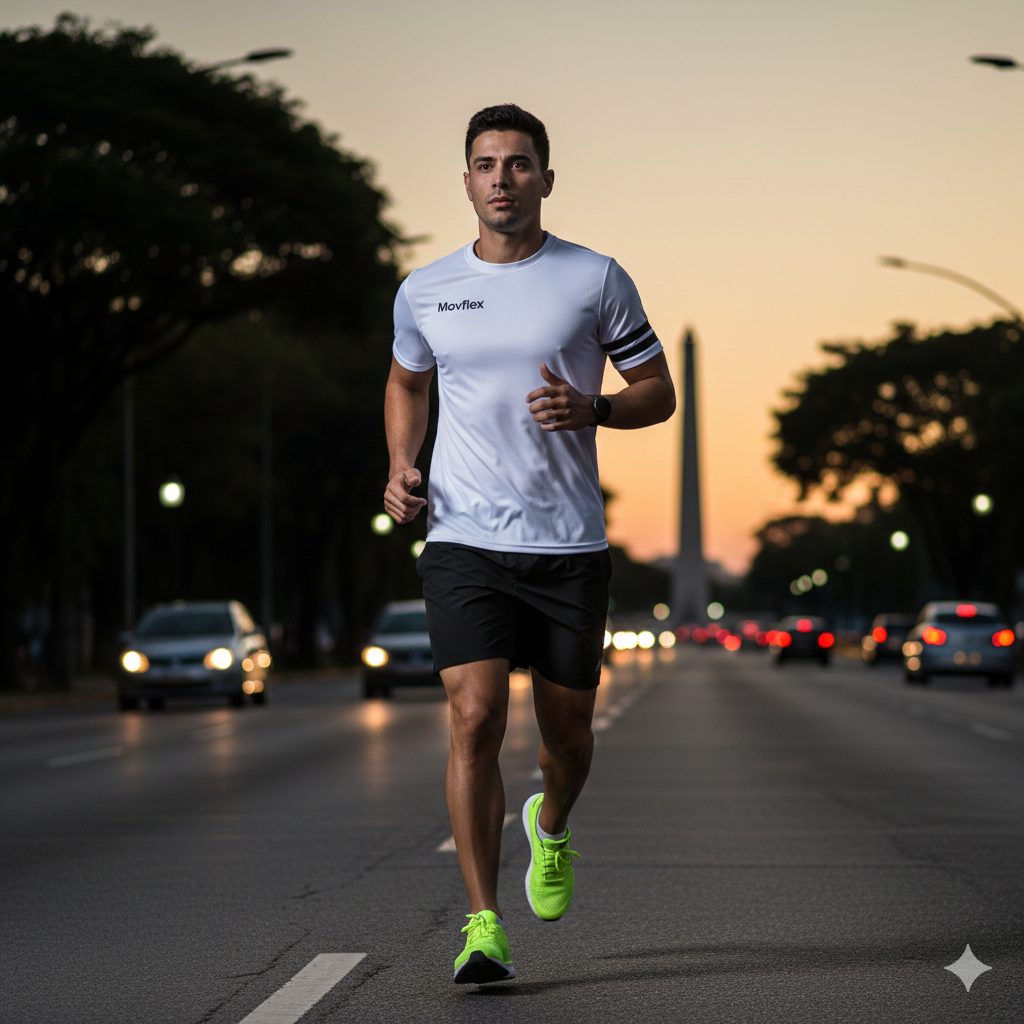 Camisa Running MovFlex – Dry-Tech Ultra Light Ice White