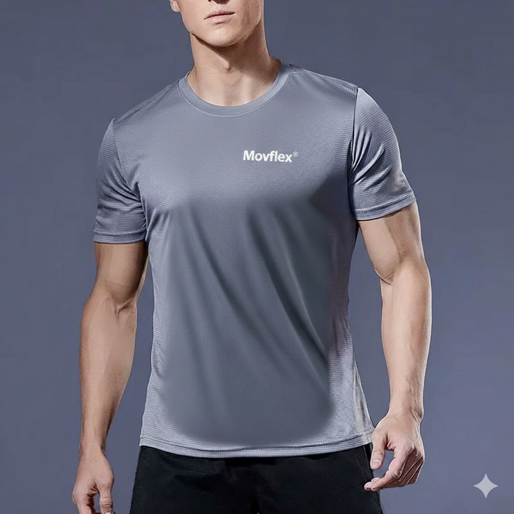 Camisa Running MovFlex – Dry-Tech Ultra Light Cinza Brooklyn