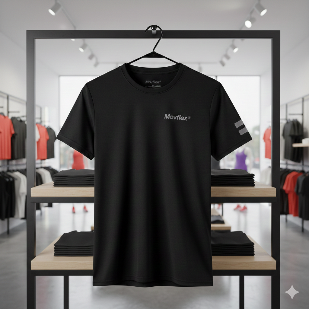 Camisa Running MovFlex – Dry-Tech Ultra Light All Black