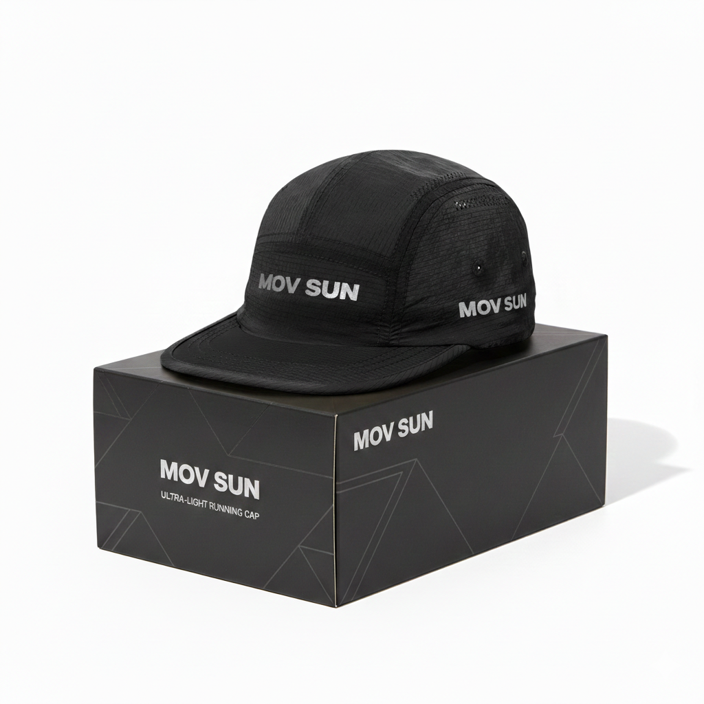 Boné Esportivo Mov Sun Preto Carbono - Ajustável e Ultra Leve