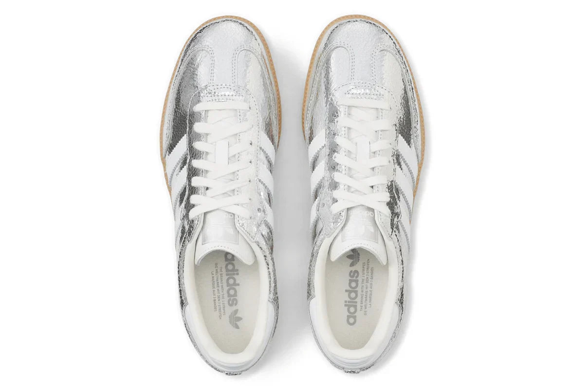 Adidas Samba OG Silver Metallic Cracked Leather Prateado